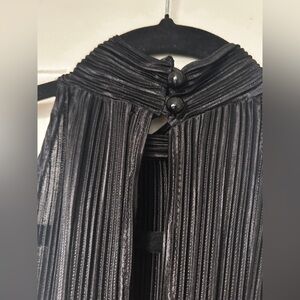 21 Saints Black Pleated High Neck Plisse Jumpsuit Size Small